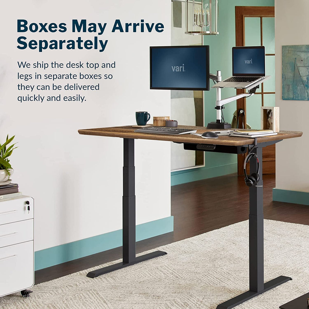 Classic Electric Standing Desk - desk Height Adjustable Sit/Stand Desk - Dual Motor with Memory Presets, Stable T-Style Legs - Gaming or Home Office Workstation - 60”X30”, Reclaimed Wood