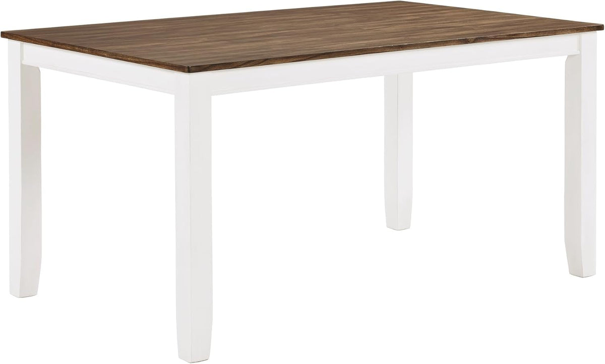 Dining Table Set for 6 with Chairs, Wood 7 Piece Farmhouse Dining Room Table and Chairs Set of 6, Cross Back, Easy Assembly Seater for Indoor Home, Dinner, Kitchen, Cherry/White