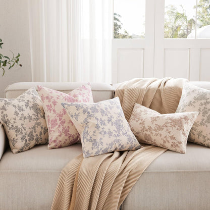 100% Cotton French Pastoral Throw Pillow Covers Set of 2, 18X18 Inch Blue Farmhouse Decorative Cushion Covers for Sofa Bed Living Room Home Decor