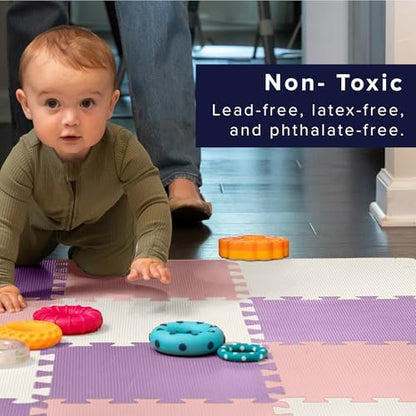 We Sell Mats Interlocking Foam Floor Tiles - 3/8" Thick Lilac Mix 36-Pack