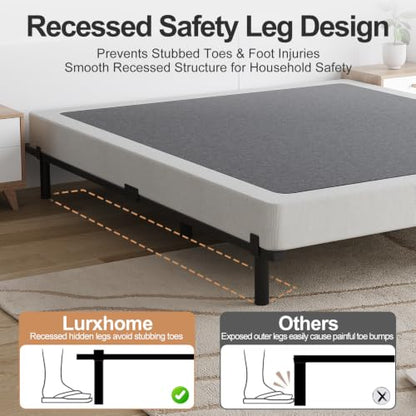 Full Size 7 Inch Low Profile Metal Platform Bed Frames, Adjustable Length
