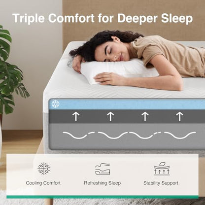 Bliss King Size Mattress, 12 Inch Gel Memory Foam King Mattress