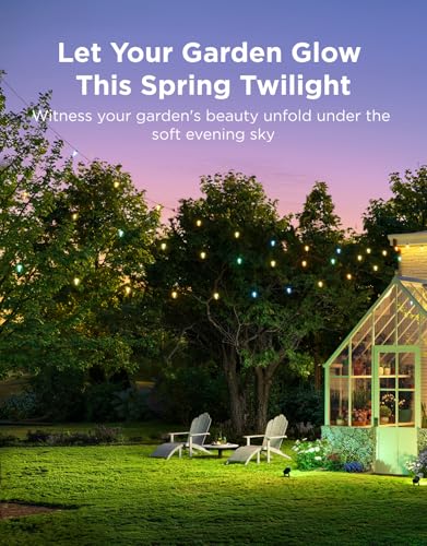 Govee Clear Bulb Outdoor String Lights 144ft, RGBWIC Smart Outdoor Lights with 45 Dimmable LED Bulbs, 111 Scene Modes, IP67 Waterproof & Shatterproof, Works with Alexa, Google & Matter for Patio