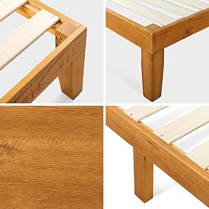 Zinus Alexia Solid Wood Platform Bed Frame with Headboard, Full
