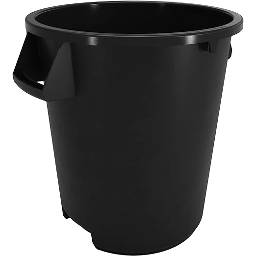 SPARTA Bronco Waste Container Trash Container, Round Trash Bin for Disposal, 10 Gallons, Black, (Pack of 6)