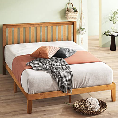 Zinus Alexia Solid Wood Platform Bed Frame with Headboard, Full