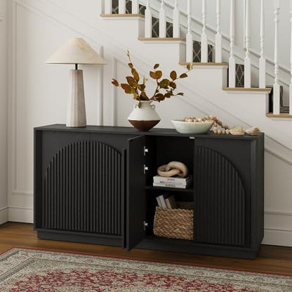 65" Sideboard Buffet Cabinet with Storage, Modular Credenza, Black