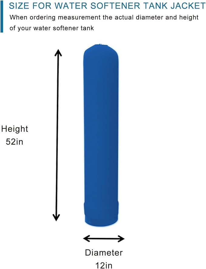 Water Softener Jacket, Neoprene Water Softener Tank Jacket to Prevent Sweating, Water Softener Insulation Jacket Outdoor Insulated, Water Softener Cover (12 * 52inch,Blue)