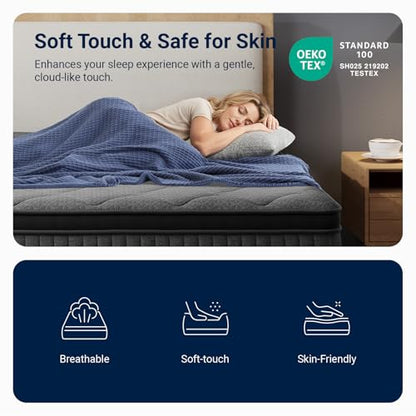 10 Inch Full Size Mattress, Medium Firm Hybrid Mattress in a Box