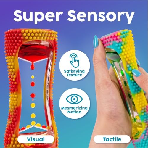 BUNMO Liquid Motion Bubbler Sensory Toy for Kids & Adults Rainbow 5pk – Gentle Fidget Toy for Mindfulness – Stimulating Visual Sensory Experience – Colorful Bubble Fidget Timer for Desk & Travel