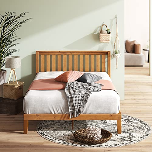 Zinus Alexia Solid Wood Platform Bed Frame with Headboard, Full