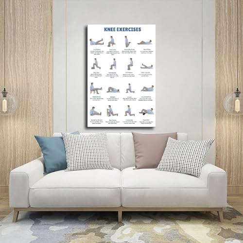 Knee Exercises Chart Exercise Charts Senior Workout Routines Home Workout Plan Knee Friendly Exercises Canvas Poster Bedroom Decor Room Decor Unframe 24x36inch