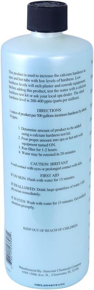 SpaChoice 1-Quart 6-Pack Premium Increase Calcium, Liquid Calcium Hardness Increaser Hot Tub, Made in USA