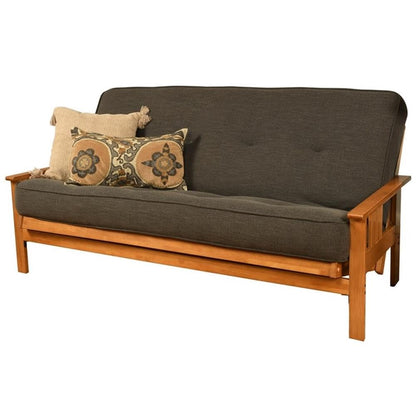 Cotton/Foam Full-Size Futon 7" Mattress w/Charcoal Cover-Frame Not Included