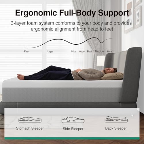 Bliss Cooling King Size Mattress, 14 Inch Gel King Memory Foam