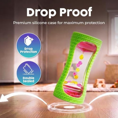 BUNMO Liquid Motion Bubbler Sensory Toy for Kids & Adults – Gentle Fidget Toy for Mindfulness – Stimulating Visual Sensory Experience – Colorful Bubble Fidget Timer for Desk & Travel - Green