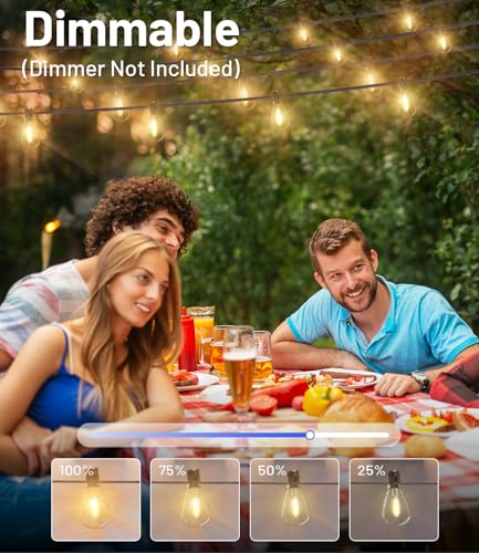 200FT Outdoor String Lights, Ultra Long LED Patio Lights with Shatterproof High Brightness S11 Edison Bulbs, Outside Hanging Light Waterproof for Backyard Deck Porch Party Decor 2700K