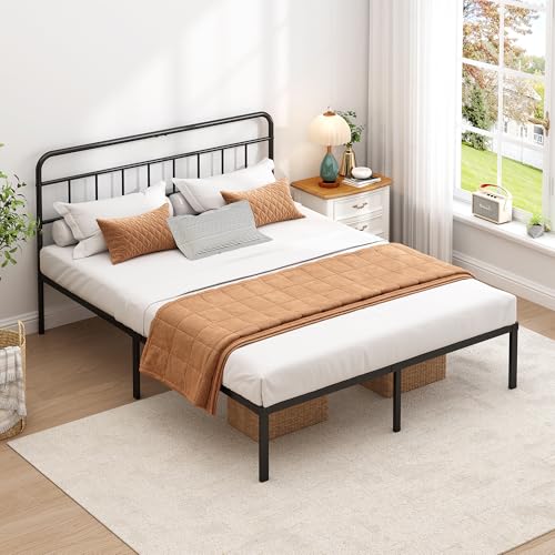 Full Bed Frame with Classin Headboard, Black