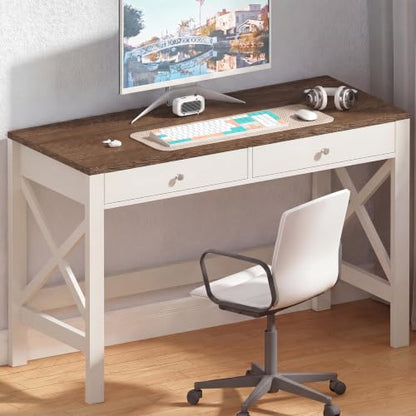 40 Inches Farmhouse Computer Desk with 2 Drawers