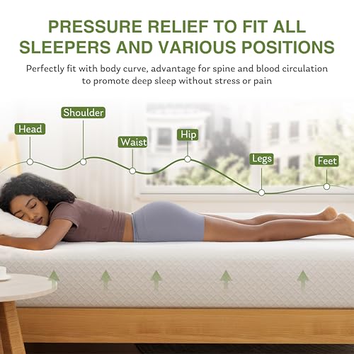 King Size Memory Foam Mattress, 12 Inch Bed Mattress in a Box with Cooling Green Tea Gel, Relieve Pressure with Medium Firm Support, CertiPUR-US Certified, 80''L x 76''W, White