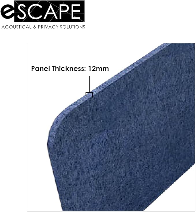 Escape 12" Freestanding Desk Divider | Eco-Friendly Acoustic Privacy Screen | Noise Reducing Desk Partition | 47" Wide | Sky Blue