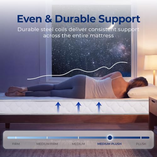 Full Size 8 Inch Cool Hybrid Mattress, Innerspring Coil Support