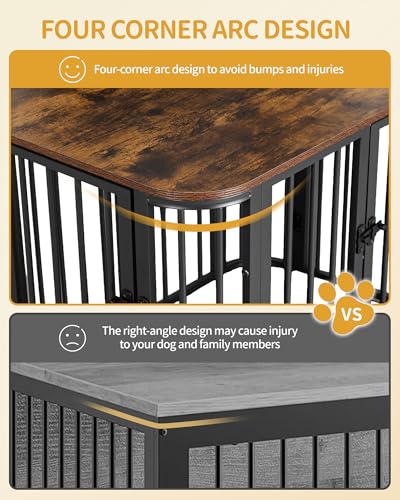 31.5'' M Dog Crate Furniture, Wooden Dog Kennel Indoor Dogs Cage