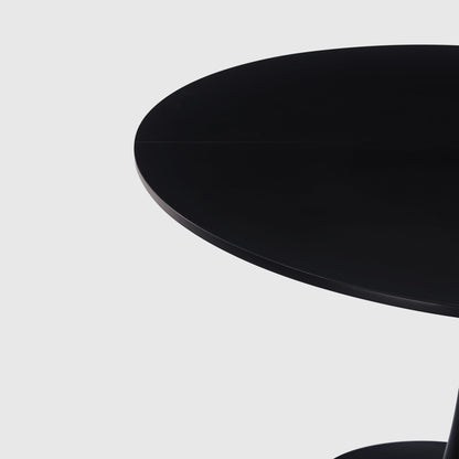 42" Tulip Table for 4-6 Persons Modern Round Dining Room Table, Mid-Century Modern Black Small Kitchen Table with MDF Wooden Top, Leisure Coffee Table for Living Room, Dining Room, Office