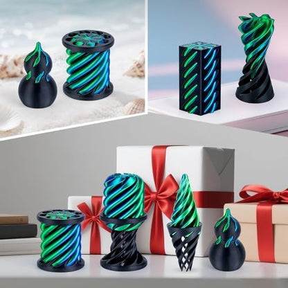 3D Printed Fidget Toys (6 Pack), Impossible Cone & Pyramid Spiral Toy, Optical Illusion Passthrough Desk Toys for Adults & Kids, Stress Relief Sensory Fidgets for Anxiety, Cool Office Gifts, Pack4