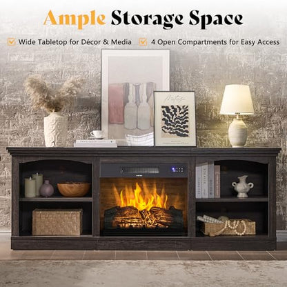 70" Fireplace TV Stand for TVs up to 80" One-Box Delivery