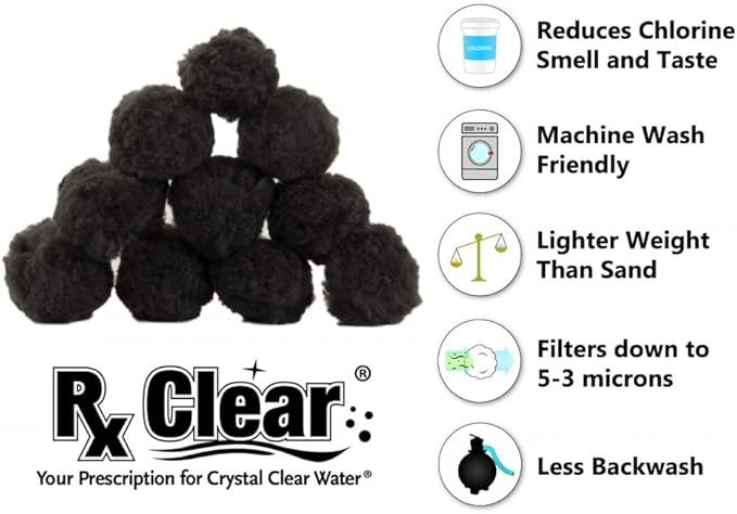 Rx Clear Black Luster Filter Media for Swimming Pool Sand Filters | Alternative to Sand and Filter Glass | Specialty Technology Helps Keep Pools Clean | Lasts for Several Seasons | 3-Pack