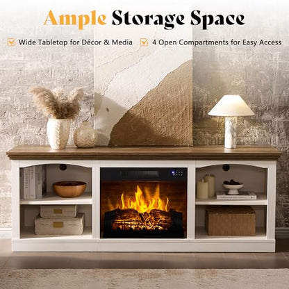 70" Fireplace TV Stand for TVs up to 80" One-Box Delivery