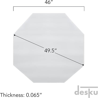 DESKU - Octagon Gaming Chair Mat, Computer and Office Chair Mat for Hard Floors, Clear, 46 Inches x 49.5 Inches, Made in The USA