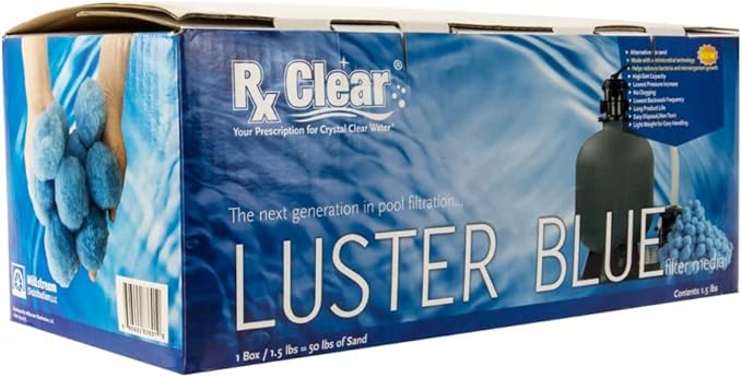 Rx Clear Blue Luster Filter Media for Swimming Pool Sand Filters | Alternative to Sand and Filter Glass | Specialty Technology Helps Keep Pools Clean | Lasts for Several Seasons | 3-Pack