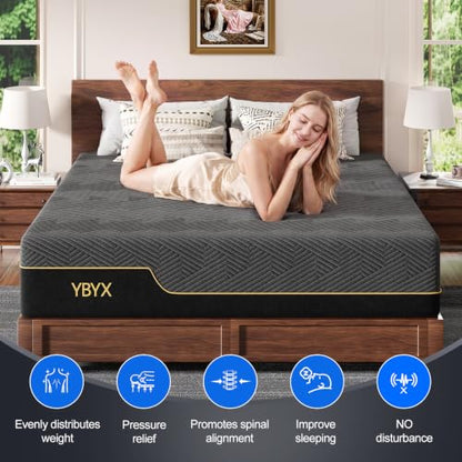 Full Mattress, 12 Inch Full Size Mattresses Hybrid Mattress with Memory Foam & Pillow Top - Medium Firm Feel for Motion Isolation, Edge Support, Pressure Relief - Bed in a Box