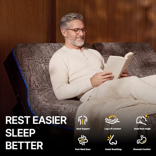 Adjustable Bed Frame Split King with 3 Motors, Adjustable Beds with Massage, Head & Foot Lift, Pillow Tilt, Zero Gravity & Anti-Snore, App & Wireless Remote Control, Easy Assembly