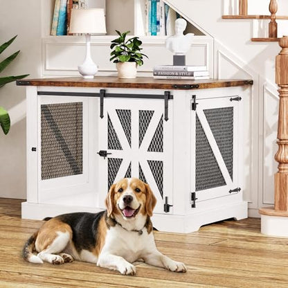 40" Dog Crate Furniture with Sliding Doors for Medium Dogs Up to 45 lbs
