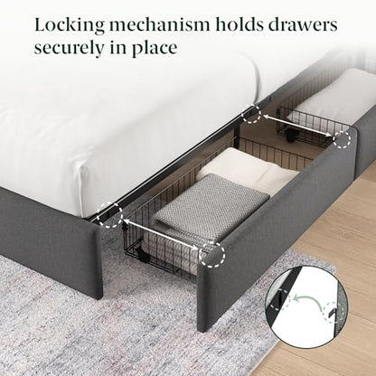 Zinus Maya Platform Bed Frame, Four Underbed Storage Drawers, Queen