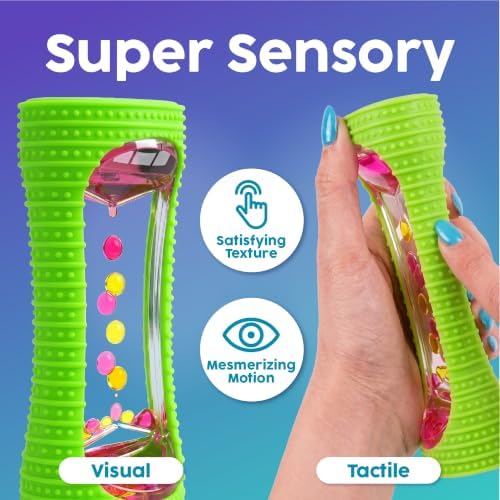 BUNMO Liquid Motion Bubbler Sensory Toy for Kids & Adults – Gentle Fidget Toy for Mindfulness – Stimulating Visual Sensory Experience – Colorful Bubble Fidget Timer for Desk & Travel - Green