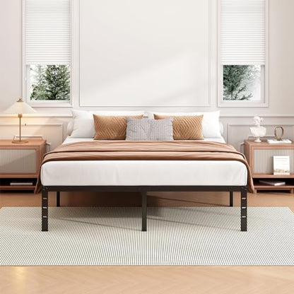 16 Inch Full Bed Frame, Under Bed Storage, Black