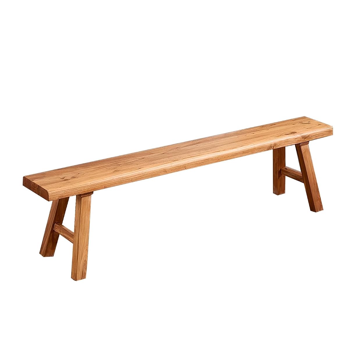 Wooden Bench Indoor – Rustic Farmhouse Narrow Entryway Bench with Slim Skinny Design, Natural Solid Wood, Perfect for Dining Room, Bedroom, or End of Bed, 31.5in Length