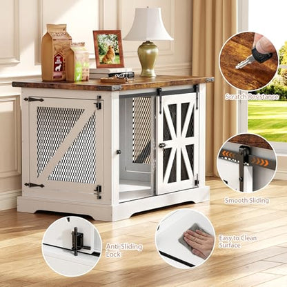 40" Dog Crate Furniture with Sliding Doors for Medium Dogs Up to 45 lbs