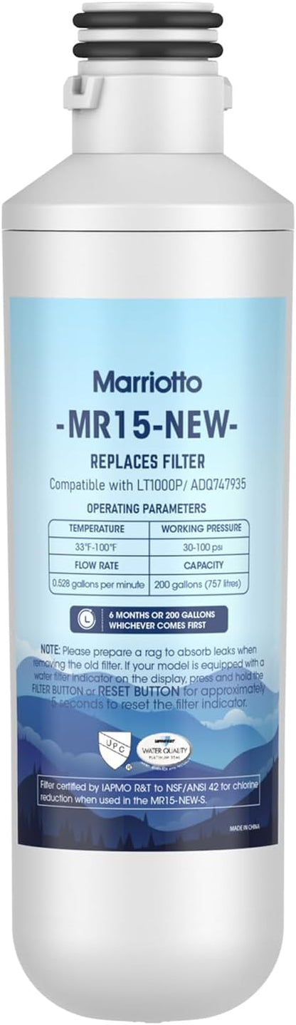 MARRIOTTO Water Filter LT1000PC Replacement for Refrigerator, Compatible with LT1000PC/PCS, LT1000PC, LT-1000PC, MDJ64844601, ADQ747935 ADQ74793504 Water Filter (1 Pack)