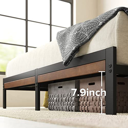 Zinus Kai Bamboo and Metal Platform Bed Frame with Headboard, Brown, Full