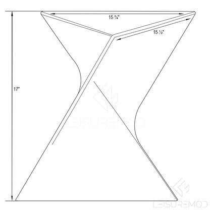 15.75" Triangular Side Table, Stackable Plastic Accent End Table for Indoor & Outdoor Use, Weather-Resistant Modern Patio & Living Room Table, Set of 2, Pink