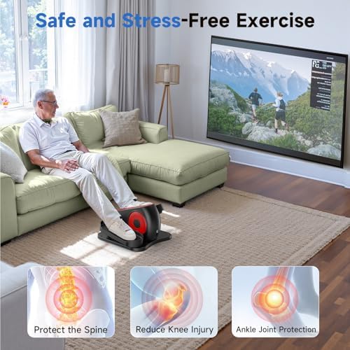 AXV Under Desk Elliptical Exercise Machine,Electric Ellipse Leg Exerciser As Seen On TV,Training Machines While Sitting for Seniors Home,Portable, Quiet, with Remote Control