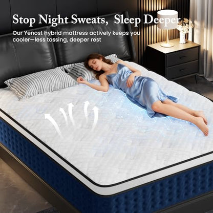 Queen Mattress, 14 Inch Hybrid Mattress Queen Size in a Box with Gel Memory Foam [New Version], Individually Pocket Coils Springs, Pressure Relief Motion Isolation, Edge Support, Medium Firm
