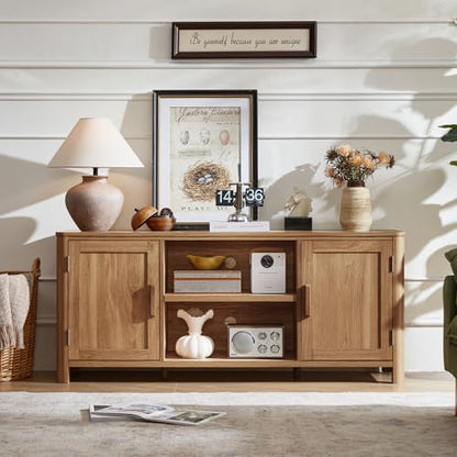 Farmhouse 55" Tv Stand Up for 65 in TV,Tv Consoles for Living Room