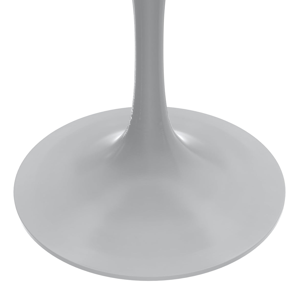 Mid-Century Modern 27 Inch Round Dining Table, MDF Wood Tabletop with White Steel Pedestal Base, Contemporary Kitchen & Dining Room Table, Small Space Breakfast Table, Dark Maple