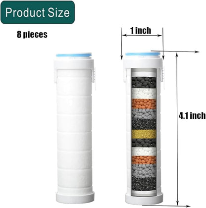 Shower Filter for Handheld Shower Head Shower Filter Replacement High Pressure Handheld Shower Heads Filter Set of 8 Replacement Filters for Hard Water Remove Chlorine and Harmful Substances